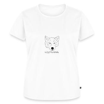 Wolfgang Wolf Schwarz - Frauen Premium Bio T-Shirt - Weiß - Vorne - AI Model Female 172 dark (172cm)