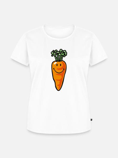 Smiley Carrot - Frauen Premium Bio T-Shirt - Weiß