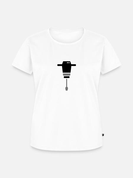Presslufthammer Werkzeug Baustelle Handwerker - Frauen Premium Bio T-Shirt - Weiß