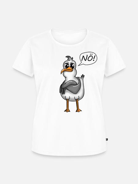 SPAß SPASS PLATTDEUTSCHER SPRUCH MÖWE - Frauen Premium Bio T-Shirt - Weiß