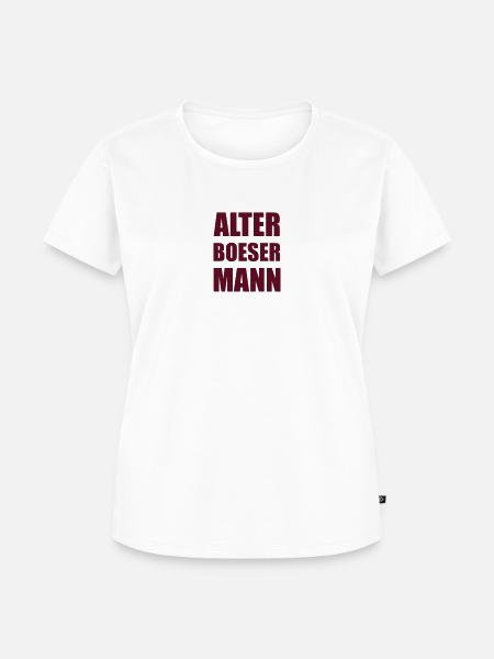 Witziges Design "ALTER BOESER MANN" - Frauen Premium Bio T-Shirt - Weiß