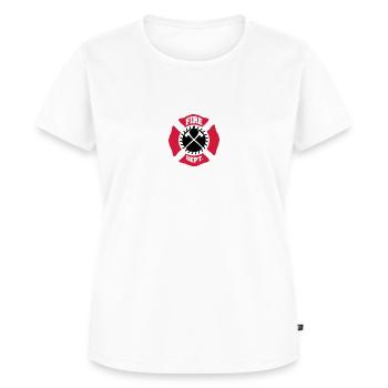 Fire Brigade logo symbol design - Women's Premium Organic T-shirt - white - Front - AI Model Female 172 dark (172cm)
