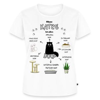 Katze Cat Kitten Kater Kätzchen Katzen schwarz - Frauen Premium Bio T-Shirt - Weiß - Vorne - AI Model Female 172 dark (172cm)