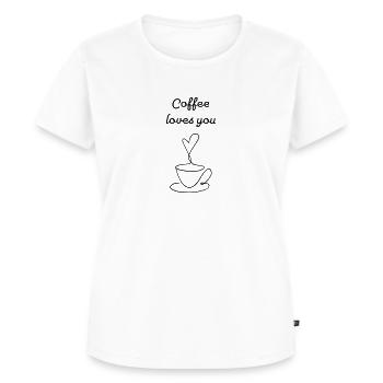 Coffee Loves U - Frauen Premium Bio T-Shirt - Weiß - Vorne - AI Model Female 172 dark (172cm)