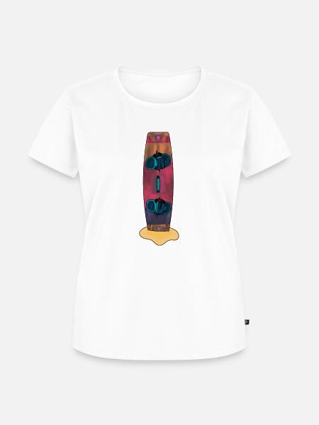 Kiteboard im Sand - Frauen Premium Bio T-Shirt - Weiß