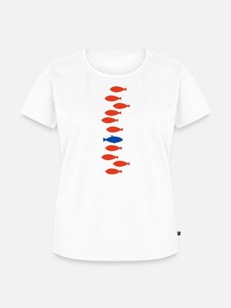 Single Fish - Frauen Premium Bio T-Shirt - Weiß