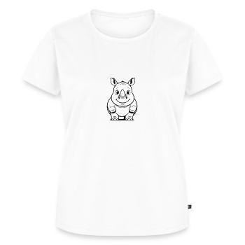 Rhinocéros mignon - Conception de dessin animé amusante - T-shirt Premium bio Femme - blanc - Devant - AI Model Female 172 dark (172cm)