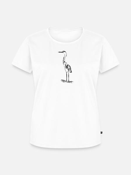 Eleganter Fischreiher - Frauen Premium Bio T-Shirt - Weiß