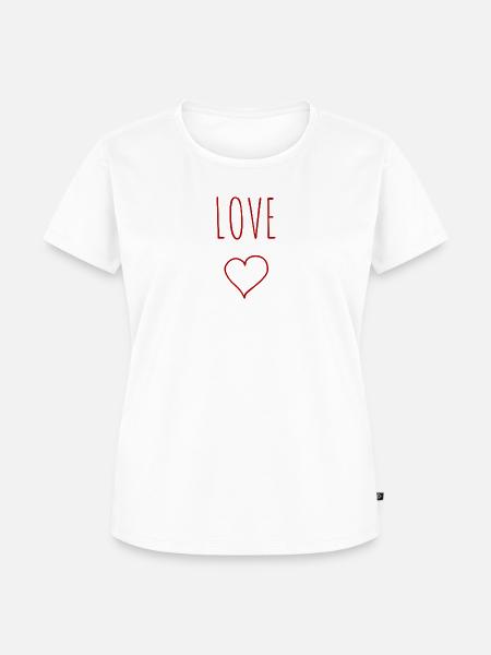 LIEBE Herz - Frauen Premium Bio T-Shirt - Weiß