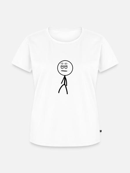 Strichmännchen genervt, emoji - Frauen Premium Bio T-Shirt - Weiß