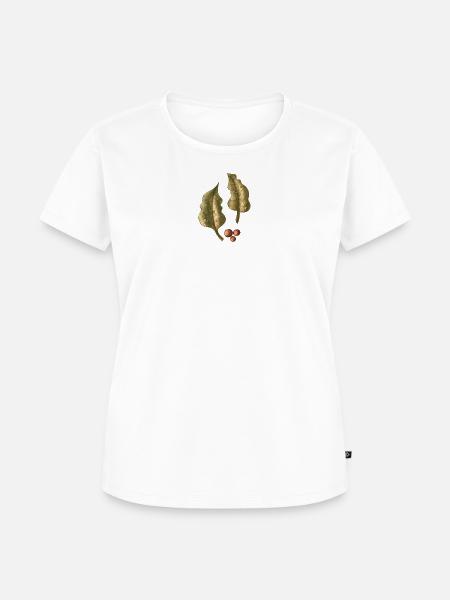 Herbstliche Blätter Beeren Muster - Frauen Premium Bio T-Shirt - Weiß