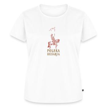 Polen Polska Husaria kavallerie Militär Slawen Arm - Frauen Premium Bio T-Shirt - Weiß - Vorne - AI Model Female 172 dark (172cm)