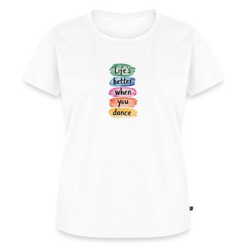 La vie est meilleure quand on danse ! Cadeau de chemise de danse - T-shirt Premium bio Femme - blanc - Devant - AI Model Female 172 dark (172cm)