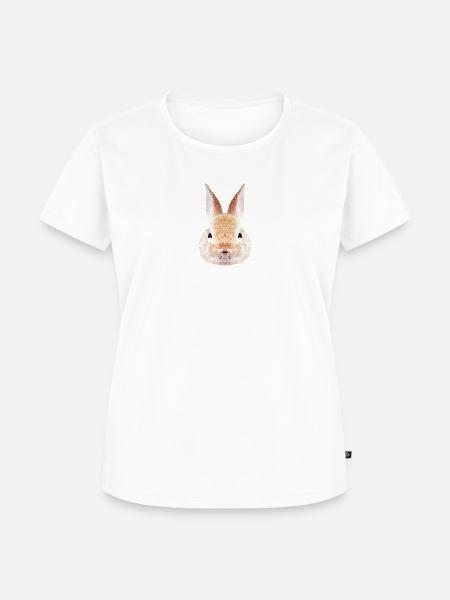 Hase Polygon – Low Poly - Frauen Premium Bio T-Shirt - Weiß