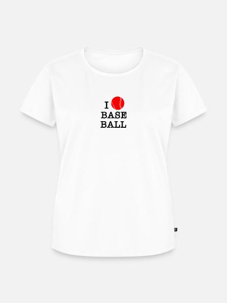 Ich liebe Baseball - Frauen Premium Bio T-Shirt - Weiß
