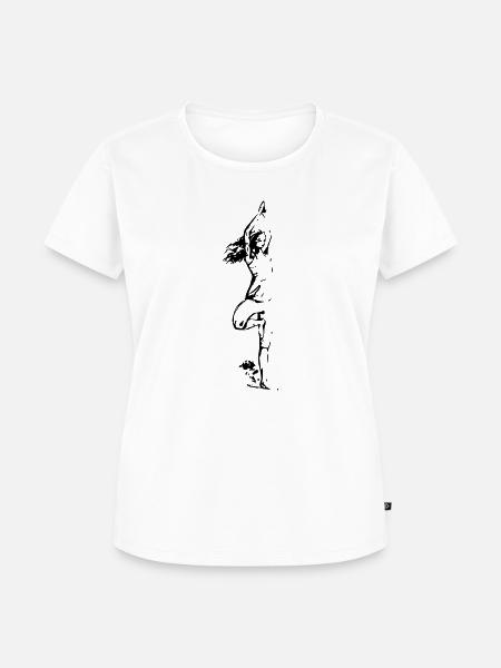 Zeichnung Dame Yoga - Frauen Premium Bio T-Shirt - Weiß