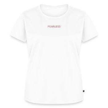 Fearless - red - Frauen Premium Bio T-Shirt - Weiß - Vorne - AI Model Female 172 dark (172cm)