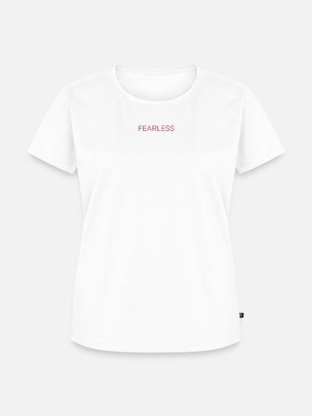 Fearless - red - Frauen Premium Bio T-Shirt - Weiß
