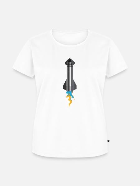 Raumschiff Aufkleber - Frauen Premium Bio T-Shirt - Weiß