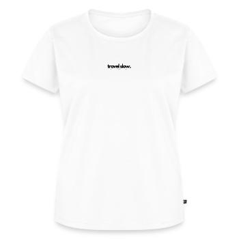 Voyagez lentement - T-shirt Premium bio Femme - blanc - Devant - AI Model Female 172 dark (172cm)