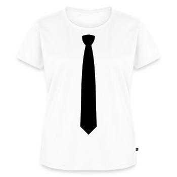 Krawatte - Frauen Premium Bio T-Shirt - Weiß - Vorne - AI Model Female 172 dark (172cm)