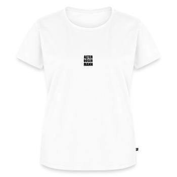 Design Spruch "Alter Böser Mann" - Frauen Premium Bio T-Shirt - Weiß - Vorne - AI Model Female 172 dark (172cm)