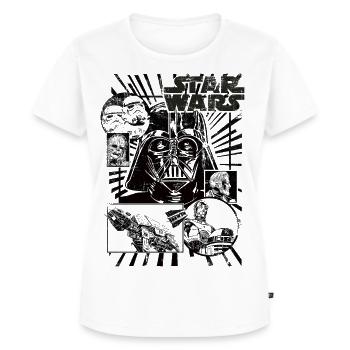 Star Wars Retro Design Darth Vader  - Frauen Premium Bio T-Shirt - Weiß - Vorne - AI Model Female 172 dark (172cm)