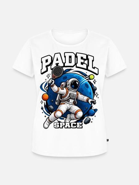 Padel Astronaut Space - Frauen Premium Bio T-Shirt - Weiß