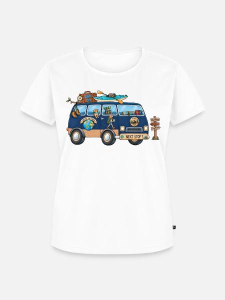 Abenteuer Weltreise Camper Wohnmobil - Frauen Premium Bio T-Shirt - Weiß
