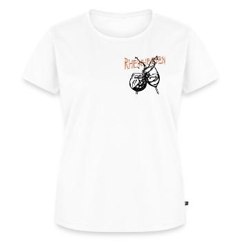 Rheinhessen Design T-Shirt mit Weingläsern - Frauen Premium Bio T-Shirt - Weiß - Vorne - AI Model Female 172 dark (172cm)