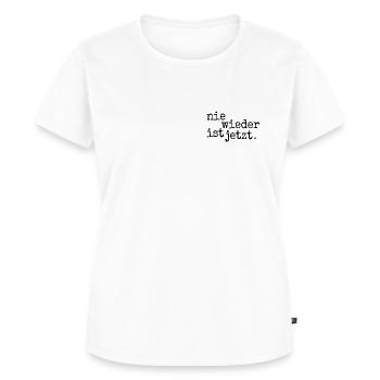 #niewiederistjetzt | nie wieder ist jetzt - Frauen Premium Bio T-Shirt - Weiß - Vorne - AI Model Female 172 dark (172cm)