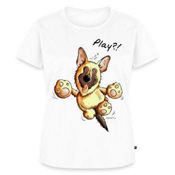 Schäferhund Play - Deutscher Schäferhund - Hund - Frauen Premium Bio T-Shirt - Weiß - Vorne - AI Model Female 172 dark (172cm)
