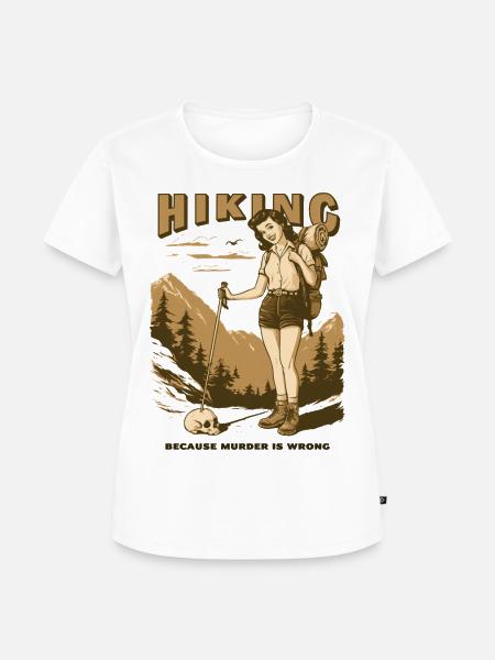 Hiking, because.... - Frauen Premium Bio T-Shirt - Weiß