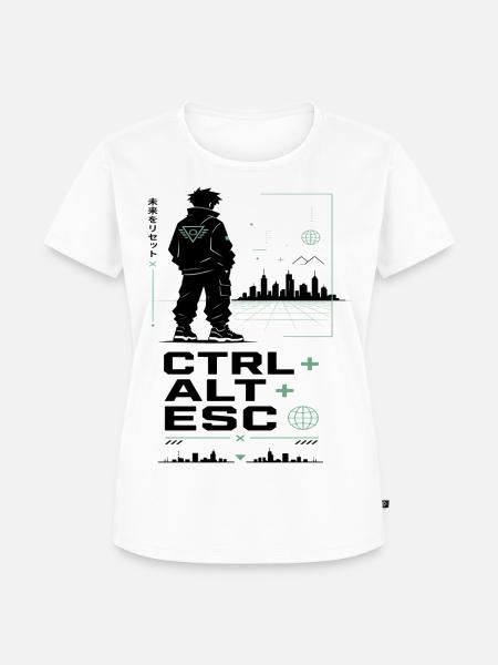 Ctrl Alt ESC Neoncity - Frauen Premium Bio T-Shirt - Weiß