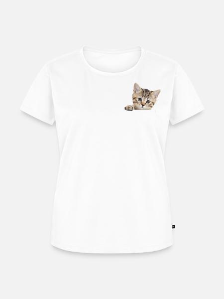 Kätzchen in einer Tasche - Frauen Premium Bio T-Shirt - Weiß