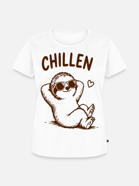 Chillen-Sloth mit Sonnenbrille - Frauen Premium Bio T-Shirt - Weiß