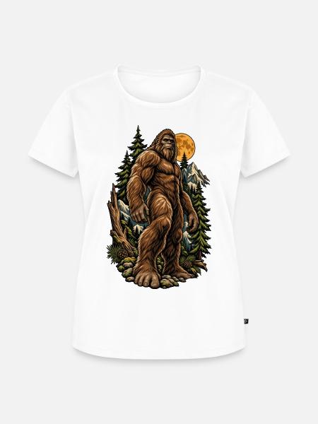 Bigfoot im Mondlichtwald - Frauen Premium Bio T-Shirt - Weiß