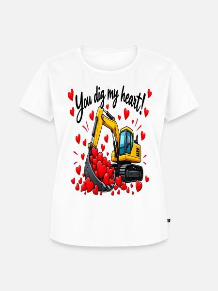 Ein Ausgräber, der Herzen liebt - Frauen Premium Bio T-Shirt - Weiß