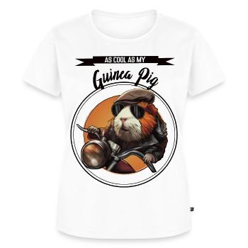 Cooles Meerschweinchen – Statement Design - Frauen Premium Bio T-Shirt - Weiß - Vorne - AI Model Female 172 dark (172cm)