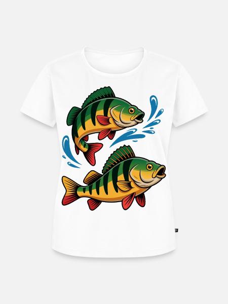Barsch Angeln - Frauen Premium Bio T-Shirt - Weiß