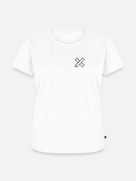 Bleistift und Lineal - Frauen Premium Bio T-Shirt - Weiß