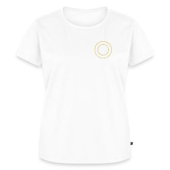 Workout Gym80 SPORTSCLUB (weiss_orange) - Frauen Premium Bio T-Shirt - Weiß - Vorne - AI Model Female 172 dark (172cm)