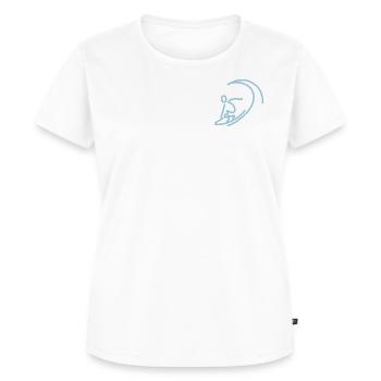 iYpsilon Surfer Welle 2 - Frauen Premium Bio T-Shirt - Weiß - Vorne - AI Model Female 172 dark (172cm)