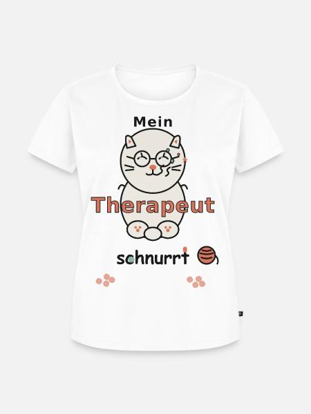MEIN THERAPEUT SCHNURRT - Frauen Premium Bio T-Shirt - Weiß