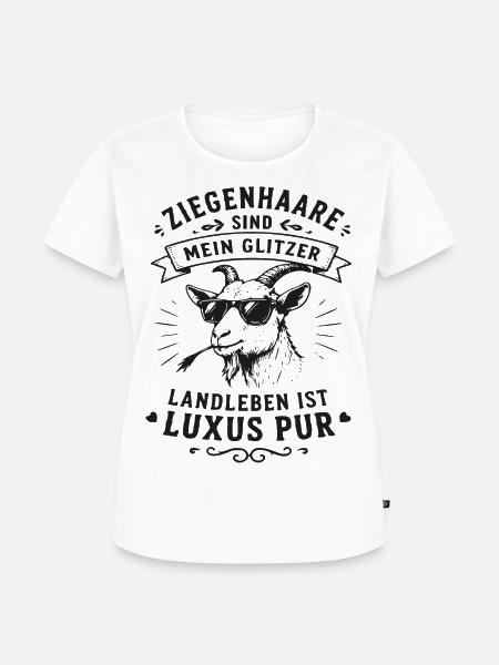 Ziegenhaar Glitter Luxus - Frauen Premium Bio T-Shirt - Weiß