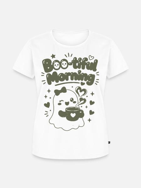 Boo-tiful Morning Geisterkaffee - Frauen Premium Bio T-Shirt - Weiß
