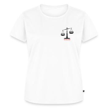 RISK Manager WAGE 4 - Frauen Premium Bio T-Shirt - Weiß - Vorne - AI Model Female 172 dark (172cm)