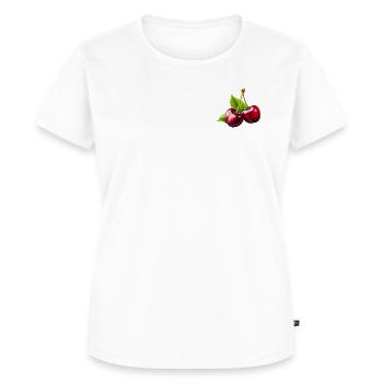 Kirschen - Frauen Premium Bio T-Shirt - Weiß - Vorne - AI Model Female 172 dark (172cm)