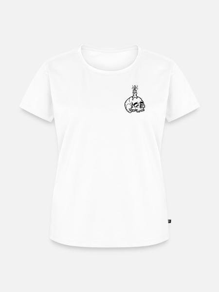 Schädel mit Kerze - Frauen Premium Bio T-Shirt - Weiß
