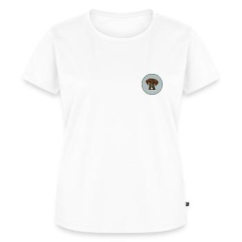 Hund Bracke Deutsch niedlich mit Halskette "Hello" - Frauen Premium Bio T-Shirt - Weiß - Vorne - AI Model Female 172 dark (172cm)